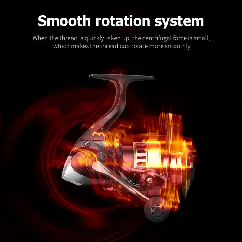 Fishing Reel HE7000 Spinning Reel Max Drag 10kg 5.2:1 High Speed Metal Spool Spinning Reel Carp Reel Fishing Accessories