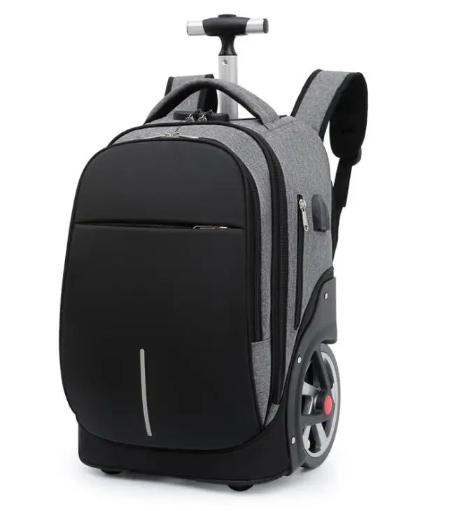 Travel Wheeled backpack bag On wheels Travel Rolling luggage Bag 18 Inch School Trolley Backpack Bag for teenagers large wheels
