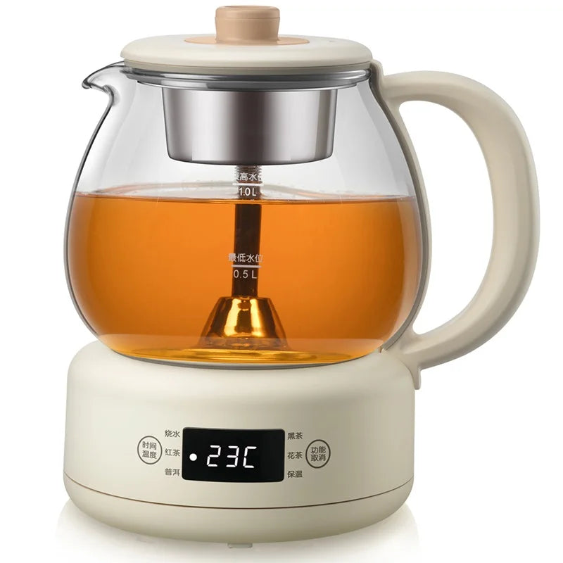 1L Kitchen Electric Kettle Home Appliances Automatic Teapot Glass Tea Steaming Cooking Machine 220V Tea Pot