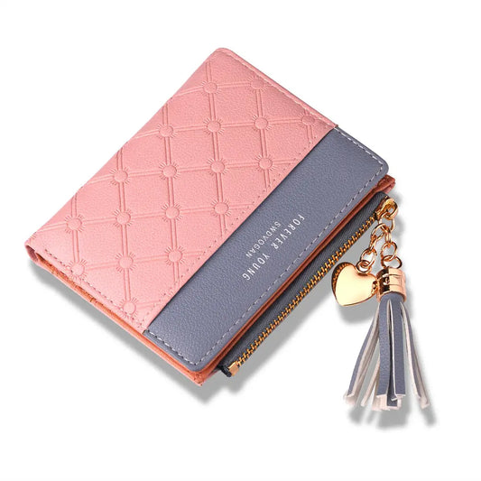 New Tassel Small Wallet Purse Women Wallet Leather Luxury Brand Famous Mini PU Wallets Female Short Coin Zipper Purse Clutch