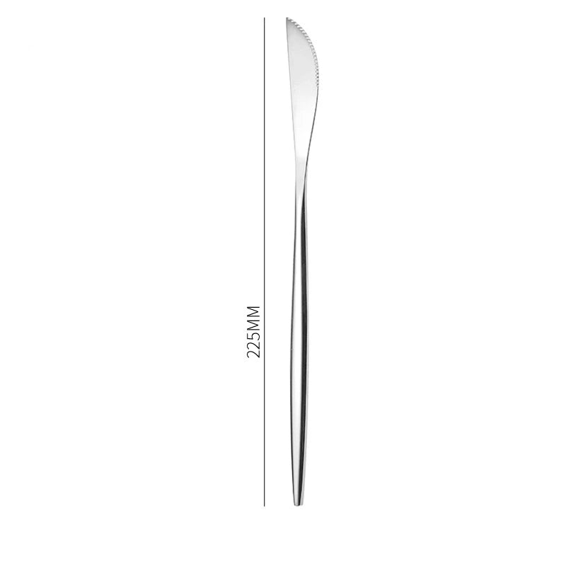 1PC Stainless Steel Gold Silver Dinnerware Tableware Coffee Spoon Steak Fork Knives Flatware Kitchen Cutlery Accessories