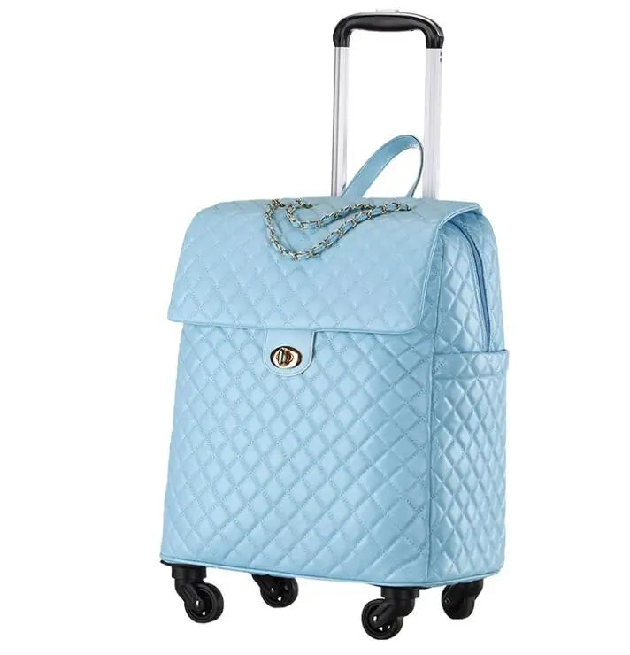 2020 New travel rolling bag for women PU baggage bag Women Wheeled Luggage bag Cabin Trolley Bag on wheels Trolley Suitcase