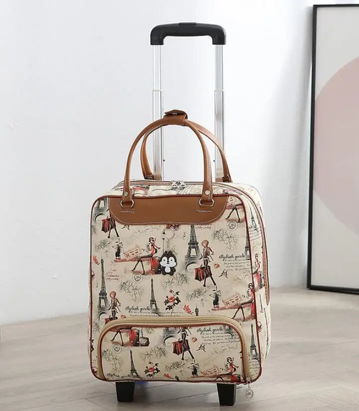 brand 20 Inch  Women Travel  luggage Trolley Bag on wheels Suitcase Travel Rolling Bag Baggage Rolling  Travel wheeled bag