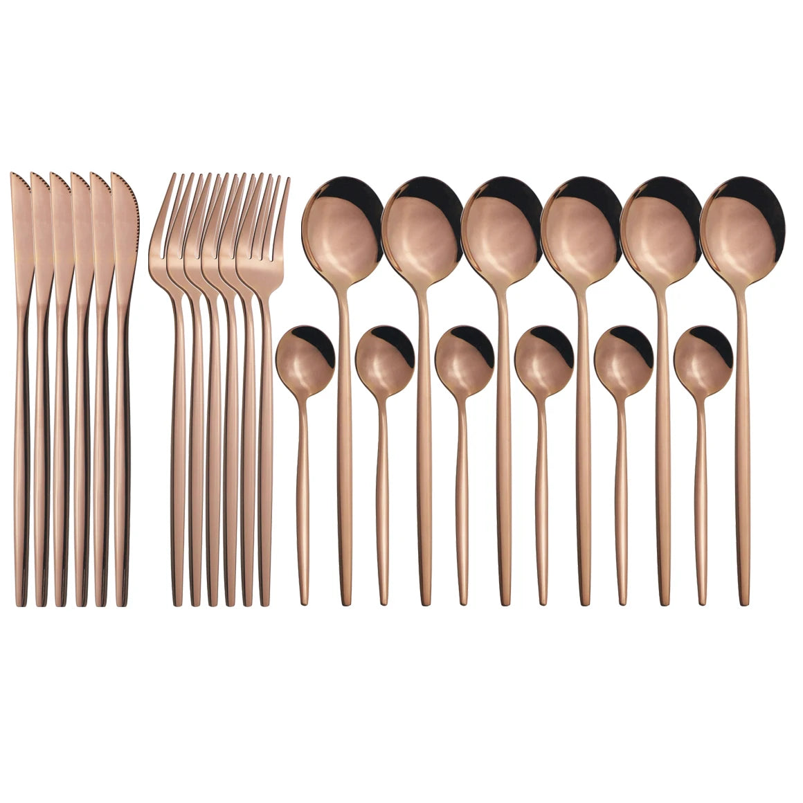 New 24Pcs Mix Color Dinnerware Set Stainless Steel Cutlery Set Dinner Knife Fork Spoon Luxury Flatware Party Kitchen Silverware