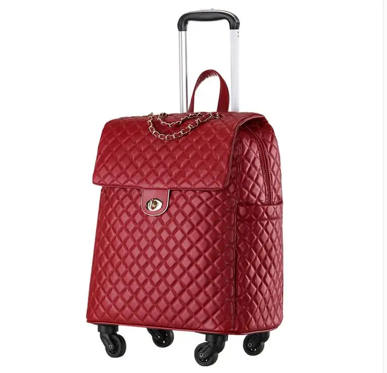 2020 New travel rolling bag for women PU baggage bag Women Wheeled Luggage bag Cabin Trolley Bag on wheels Trolley Suitcase