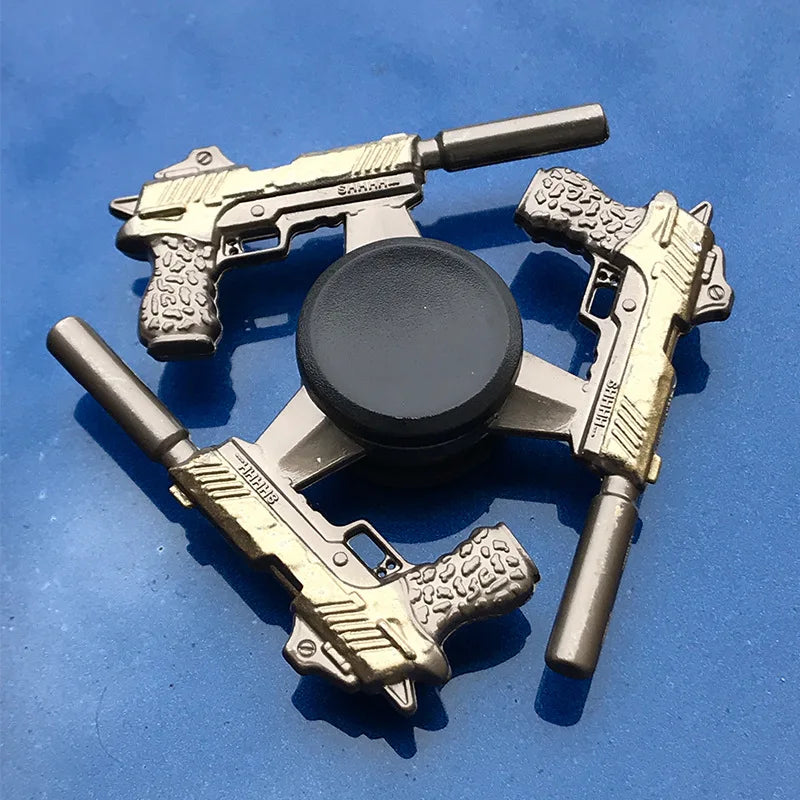 Zinc Metal Fidget Spinner Flare Gun Saucepan Pot Hand Finger Gyro Top Relief Stress EDC Children Kids Toys Gifts Halloween