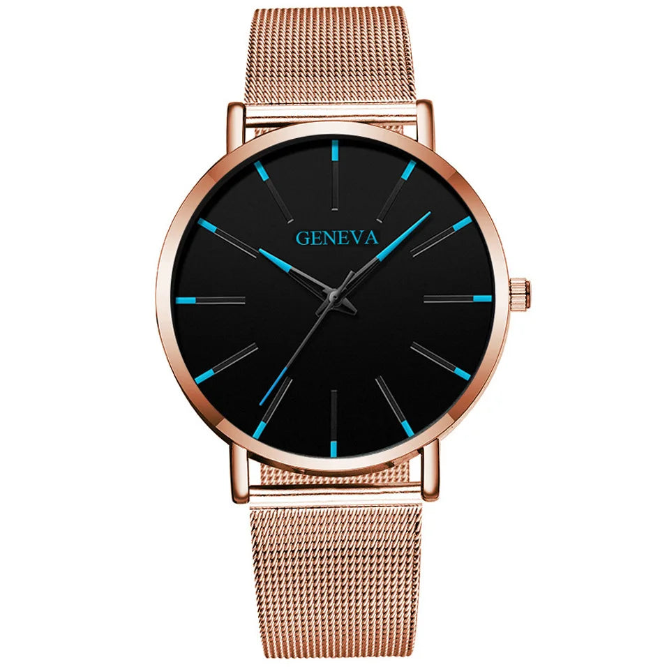 Luxury Minimalist Men's Fashion Ultra Thin Watches Simple Men Business Stainless Steel Mesh Belt Quartz Watch Relogio Masculino