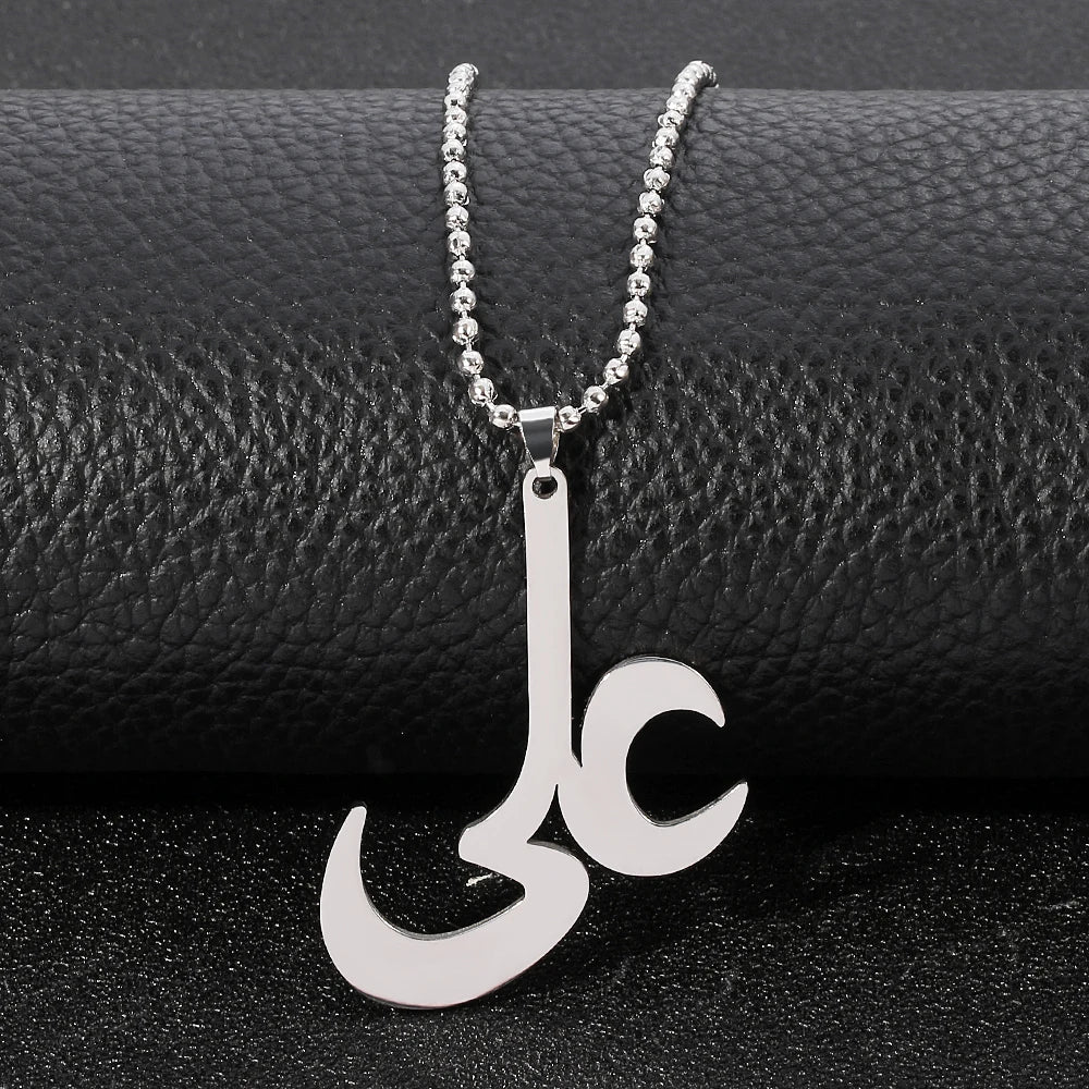 Silver Color Saudi Arabia Pendant Necklaces for Women Men Islam Sword Muslim Symbol Jewelry Arab symbol