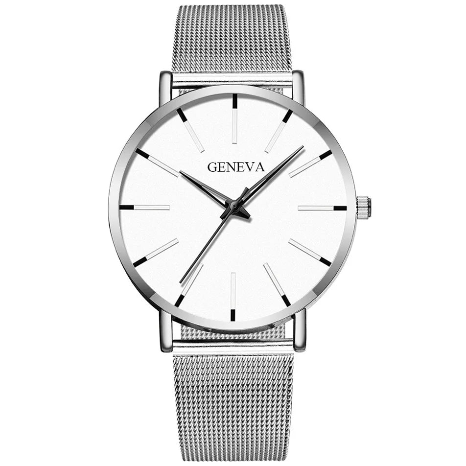 Luxury Minimalist Men's Fashion Ultra Thin Watches Simple Men Business Stainless Steel Mesh Belt Quartz Watch Relogio Masculino
