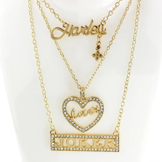 Drop Shipping Suicide Squads Jewelry Charm Jewelry Crystal Necklace Joker Necklace Lovers Necklace Wedding Jewelry