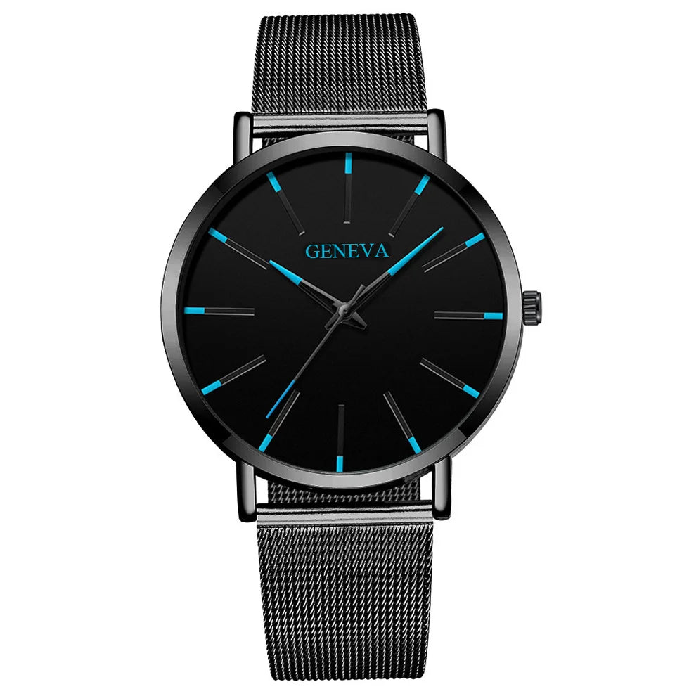 Luxury Minimalist Men's Fashion Ultra Thin Watches Simple Men Business Stainless Steel Mesh Belt Quartz Watch Relogio Masculino