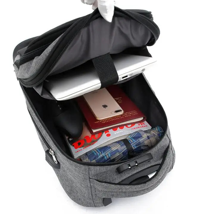 Travel Wheeled backpack bag On wheels Travel Rolling luggage Bag 18 Inch School Trolley Backpack Bag for teenagers large wheels