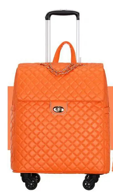 2020 New travel rolling bag for women PU baggage bag Women Wheeled Luggage bag Cabin Trolley Bag on wheels Trolley Suitcase