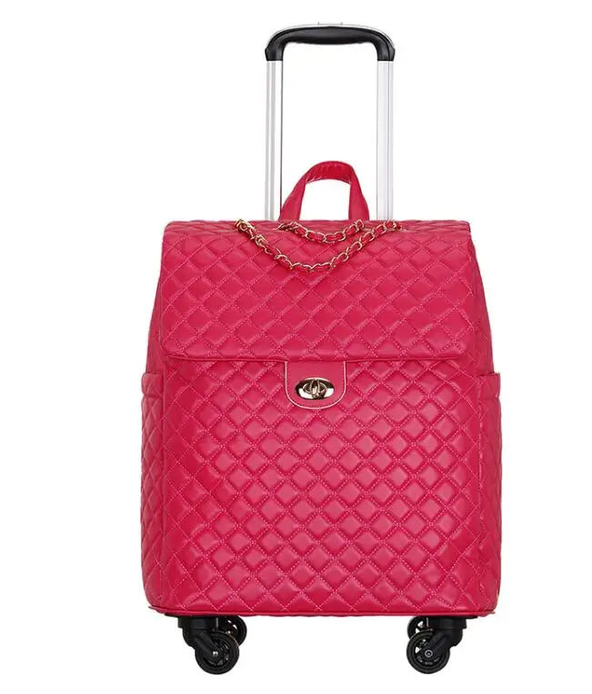 2020 New travel rolling bag for women PU baggage bag Women Wheeled Luggage bag Cabin Trolley Bag on wheels Trolley Suitcase