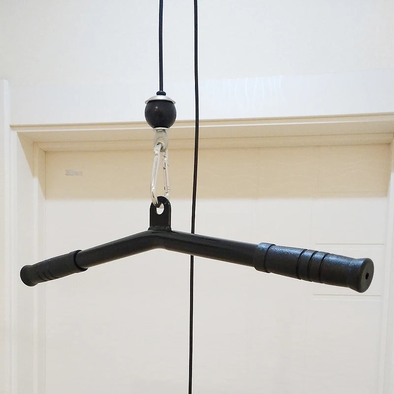 Gym Pully Cable Machine Attachments Biceps Triceps Blaster T-bar Handle Grip For Home Pull Down Rope Rowing Machine Accessories