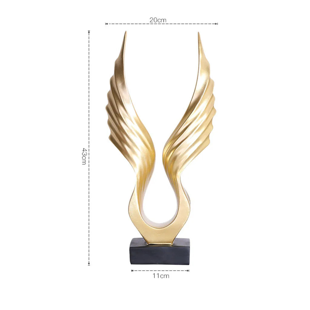 Angel Wing Statue Beautifully Resin Angel Wing Craftwork Sculpture Ornament Abstract Gold Eagle Decoration for Home Decor