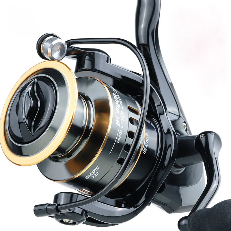 Fishing Reel HE7000 Spinning Reel Max Drag 10kg 5.2:1 High Speed Metal Spool Spinning Reel Carp Reel Fishing Accessories