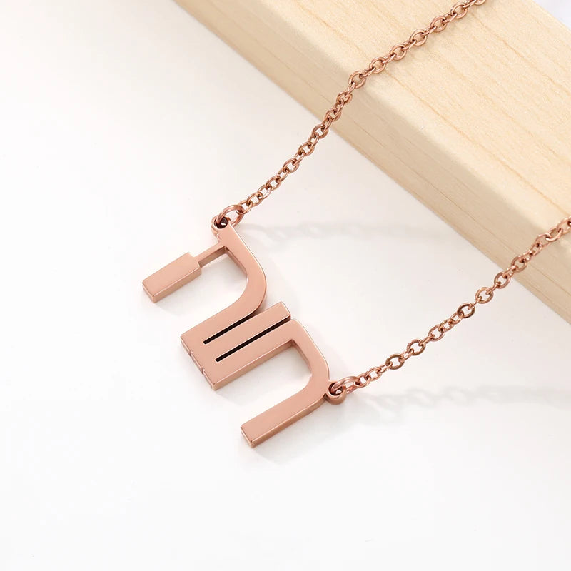 Custom Jewish Name Necklaces For Women Personalized Hebrew Letters Stainless Steel Chain Choker Necklace Goth Customized Jewelry