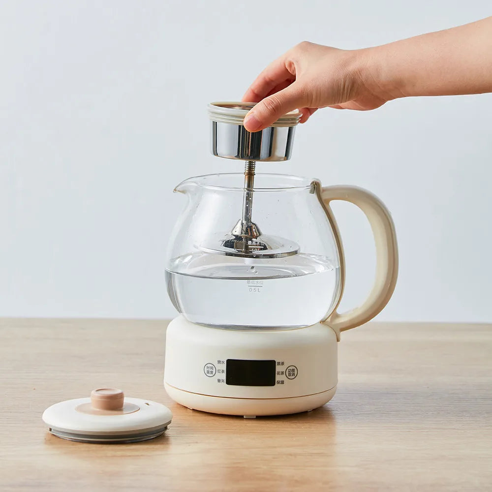 1L Kitchen Electric Kettle Home Appliances Automatic Teapot Glass Tea Steaming Cooking Machine 220V Tea Pot