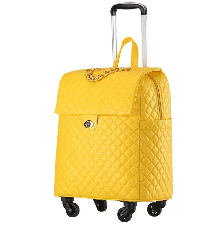 2020 New travel rolling bag for women PU baggage bag Women Wheeled Luggage bag Cabin Trolley Bag on wheels Trolley Suitcase
