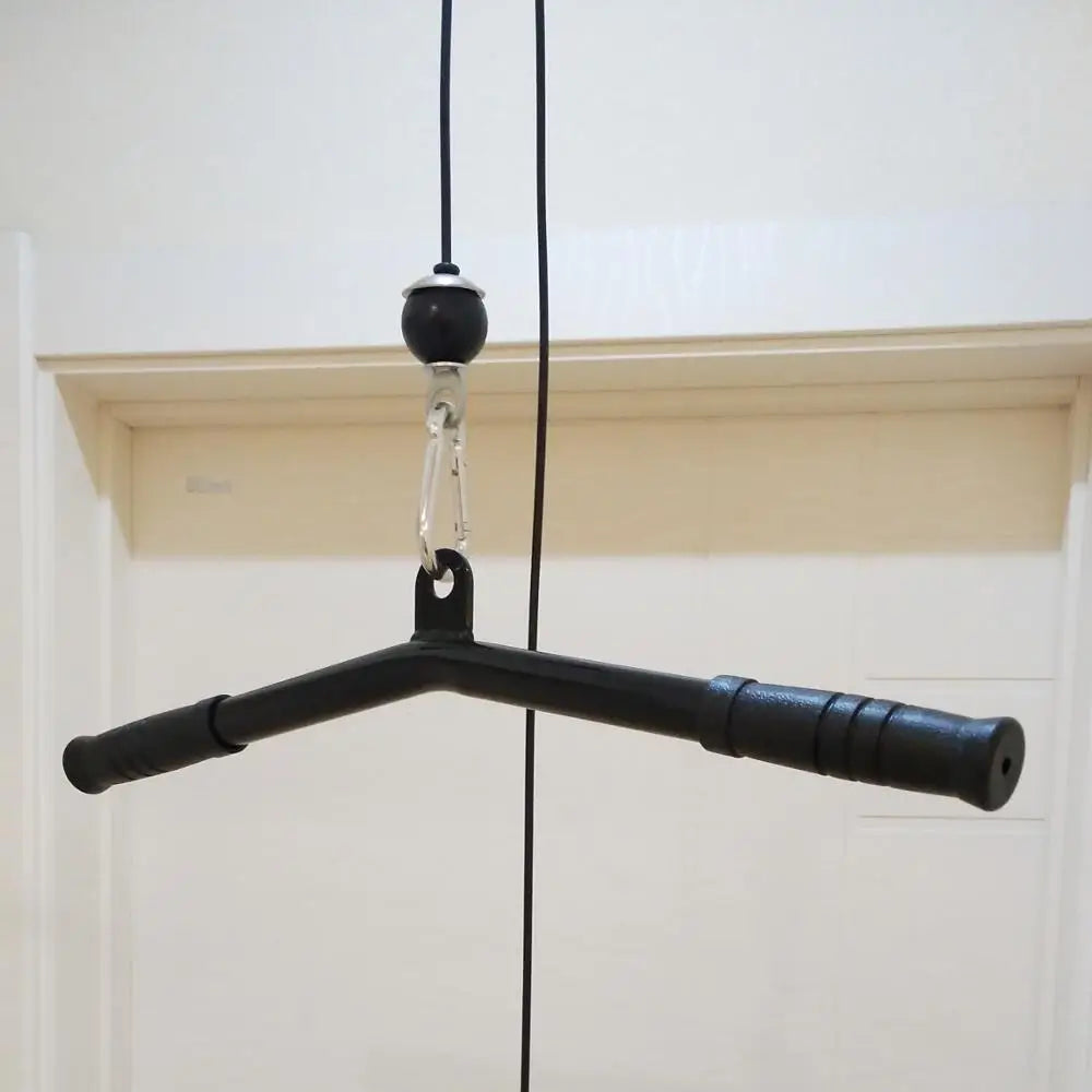 Gym Pully Cable Machine Attachments Biceps Triceps Blaster T-bar Handle Grip For Home Pull Down Rope Rowing Machine Accessories