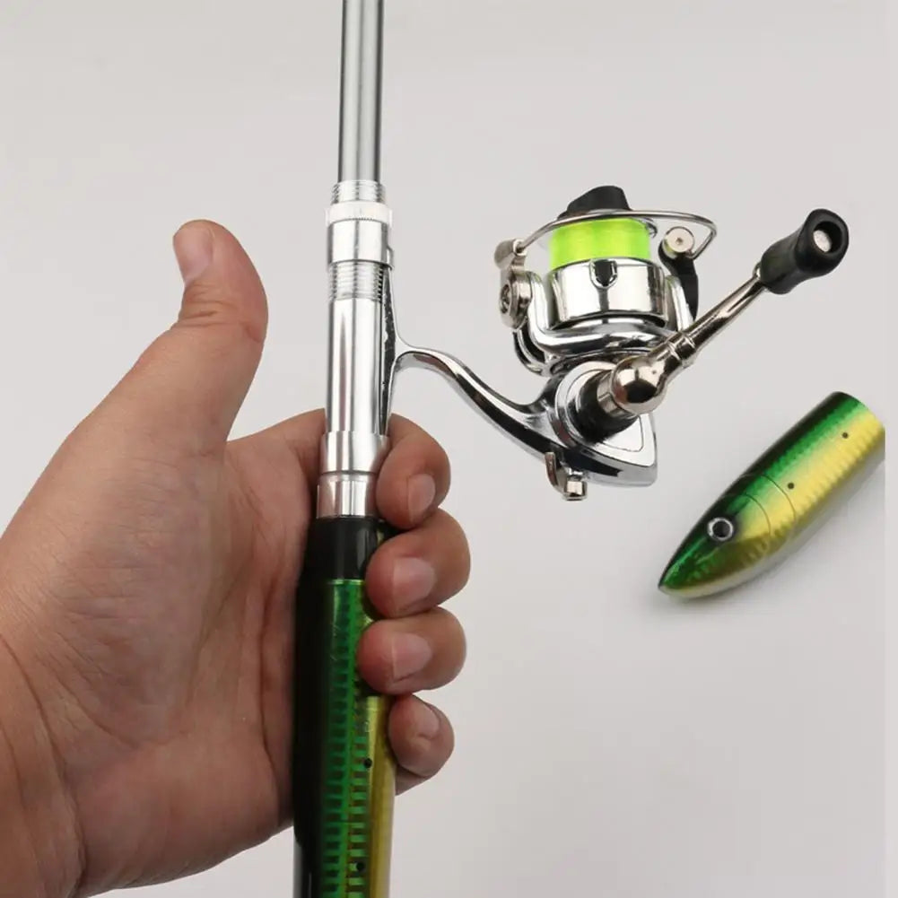 Fishing Rod Telescopic Rod Portable Mini Fish Shape Telescopic Fishing Rod Spinning Casting Reel Kits Fishing Equipment