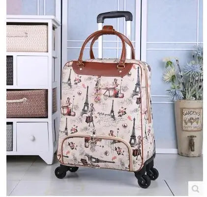 brand 20 Inch 22 inch Women luggage Trolley Bag on wheels Travel Suitcase Travel Rolling Bag Baggage Suitcase Travel wheeled bag