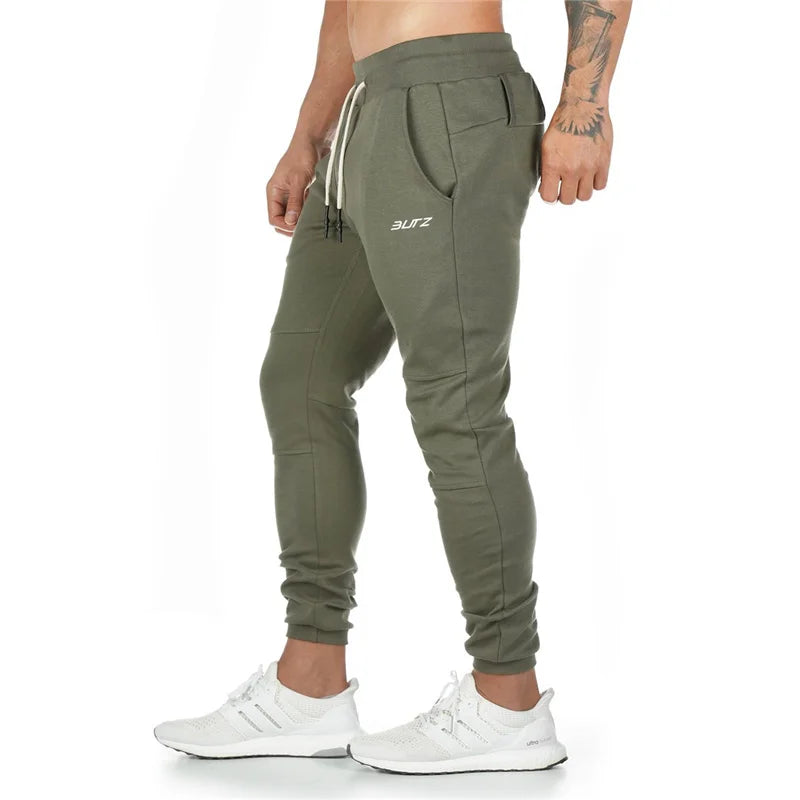 New Cotton Gym Pants Men Quick Dry Fit Running Jogging Pants Men Bodybuilding Training Sport Pants Fitness Trousers Sportswear