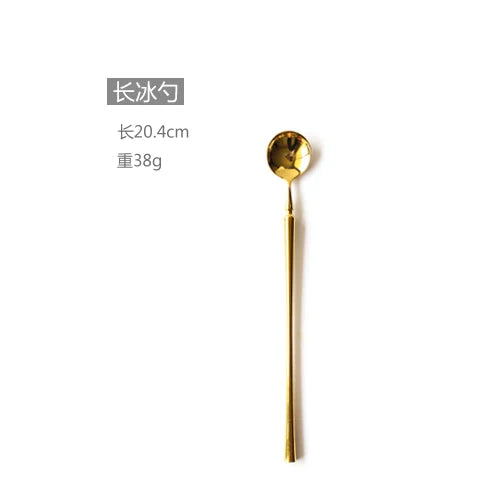 New Stainless Steel Golden Cutlery Set Mirror Polishing Dinnerware Tableware Dinner Knife Fork Foods Tools Kitchen Accessories