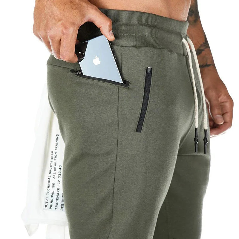 New Cotton Gym Pants Men Quick Dry Fit Running Jogging Pants Men Bodybuilding Training Sport Pants Fitness Trousers Sportswear