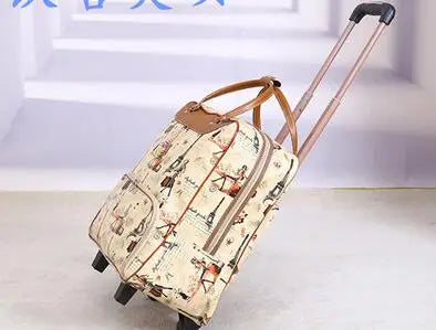 brand 20 Inch 22 inch Women luggage Trolley Bag on wheels Travel Suitcase Travel Rolling Bag Baggage Suitcase Travel wheeled bag