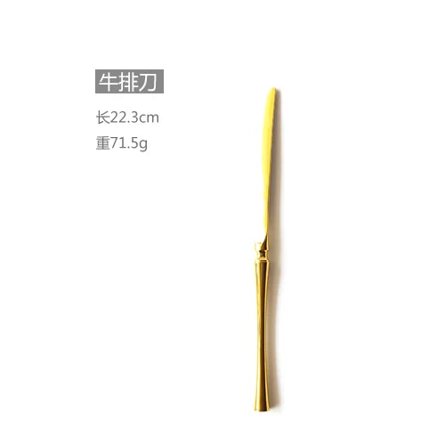 New Stainless Steel Golden Cutlery Set Mirror Polishing Dinnerware Tableware Dinner Knife Fork Foods Tools Kitchen Accessories