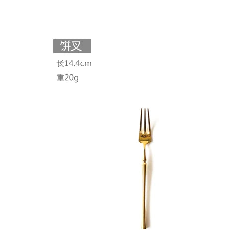 New Stainless Steel Golden Cutlery Set Mirror Polishing Dinnerware Tableware Dinner Knife Fork Foods Tools Kitchen Accessories