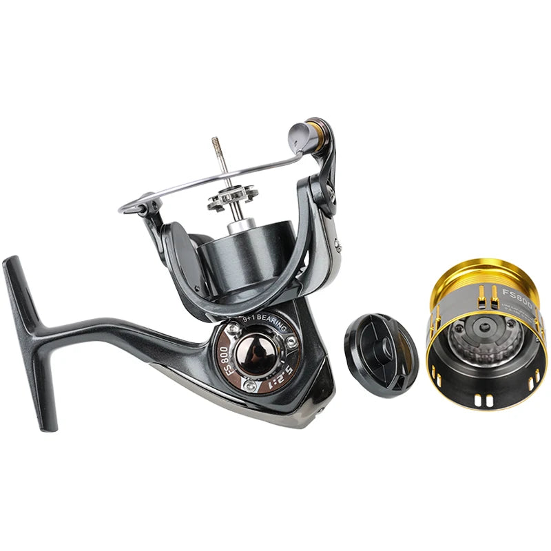 TSURINOYA FS 800 1000 Ultra-light 175g Spinning Fishing Reel with Shallow Spool & Stainless Steel Bearing For Trout Fishing coil