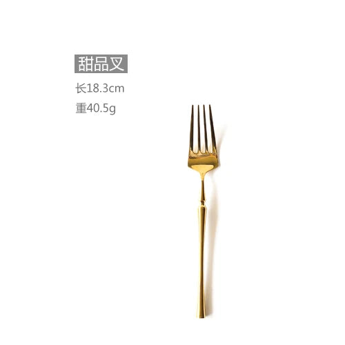 New Stainless Steel Golden Cutlery Set Mirror Polishing Dinnerware Tableware Dinner Knife Fork Foods Tools Kitchen Accessories