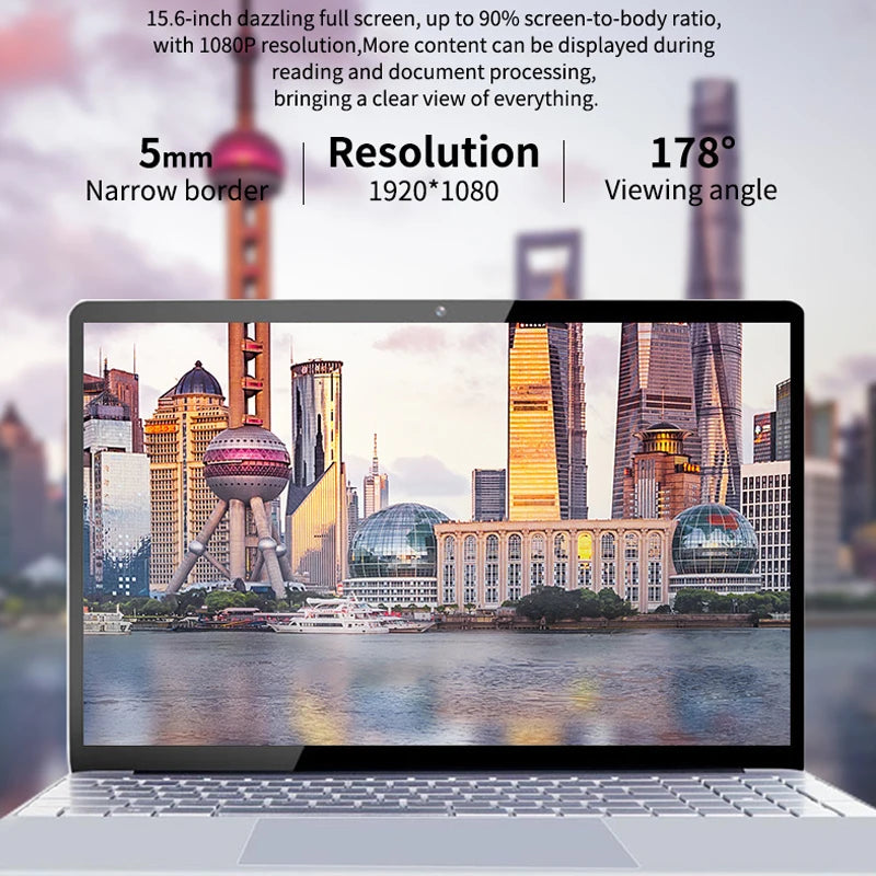 Russia Warehouse Shipping Intel N5095 15.6 Inch Laptop DDR4 16GB RAM 128G 256G 512G SSD 1TB 2TB WIN 10 Pro 5G Wifi Bluetooth 4.0