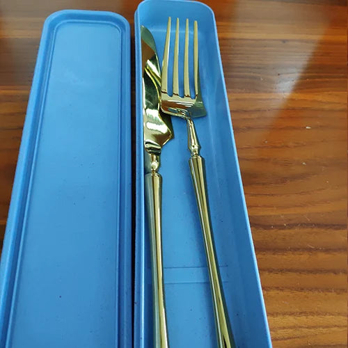 New Stainless Steel Golden Cutlery Set Mirror Polishing Dinnerware Tableware Dinner Knife Fork Foods Tools Kitchen Accessories