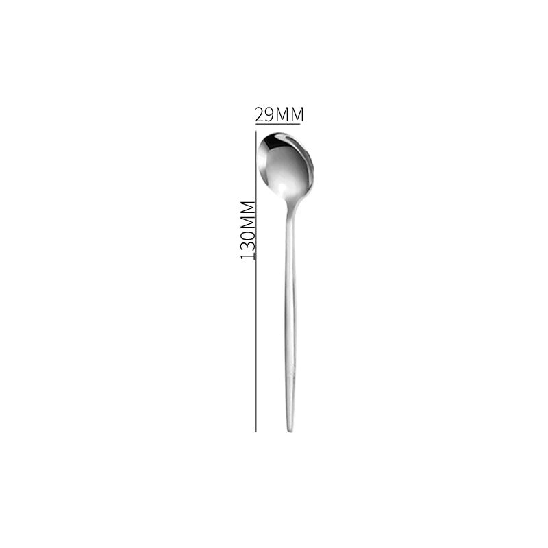 1PC Stainless Steel Gold Silver Dinnerware Tableware Coffee Spoon Steak Fork Knives Flatware Kitchen Cutlery Accessories