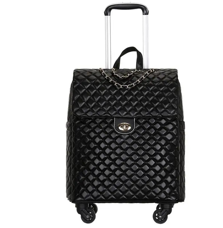 2020 New travel rolling bag for women PU baggage bag Women Wheeled Luggage bag Cabin Trolley Bag on wheels Trolley Suitcase