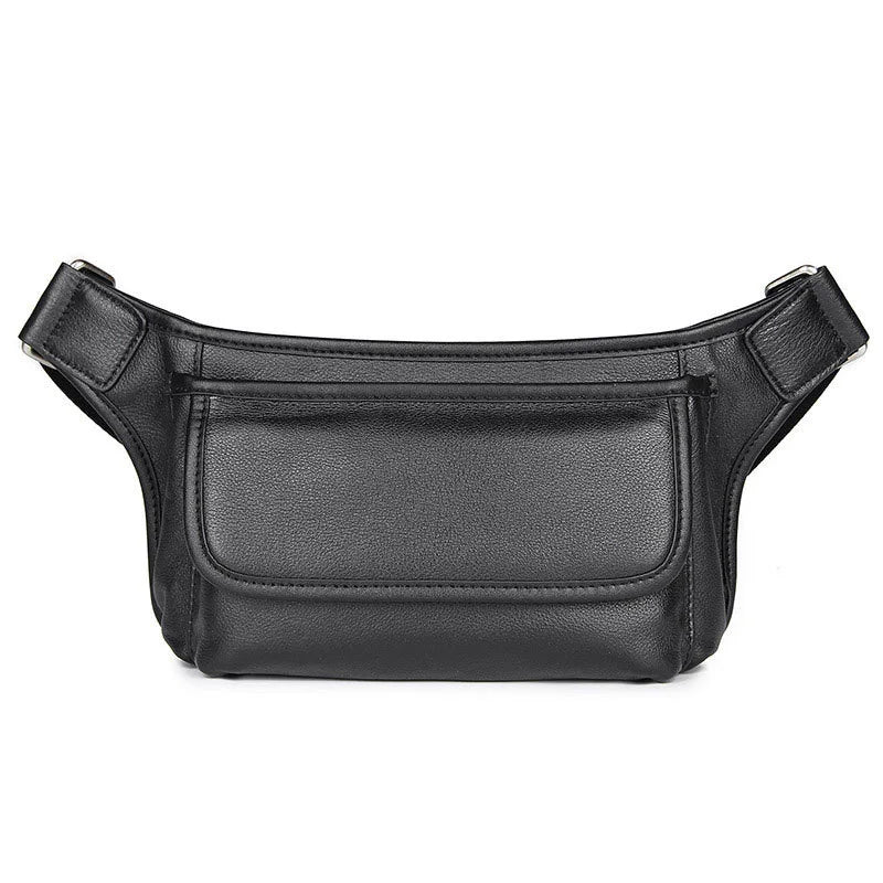 MAHEU Men's Leather Waist Bag Vintage Real Leather Small Male Fanny Pack Belt Waist Pack with Shoulder Strap Phone Belt Pouch
