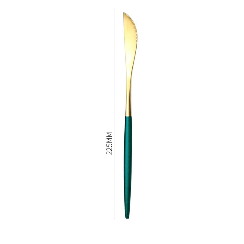 1PC Stainless Steel Gold Silver Dinnerware Tableware Coffee Spoon Steak Fork Knives Flatware Kitchen Cutlery Accessories