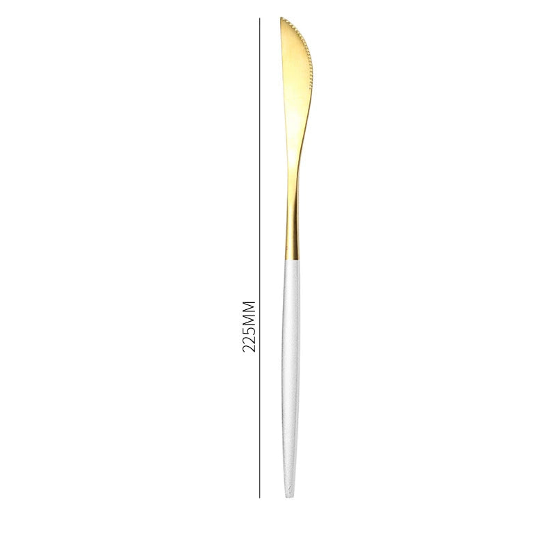 1PC Stainless Steel Gold Silver Dinnerware Tableware Coffee Spoon Steak Fork Knives Flatware Kitchen Cutlery Accessories