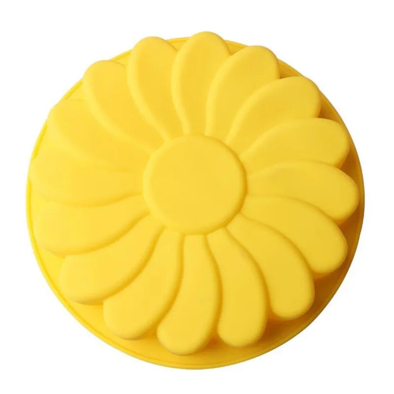 Silicone Sunflower Cake Pan Molds Bakeware Baking Tools 3D Bread Pastry Mould Pizza Pan Tray DIY Birthday Wedding Party