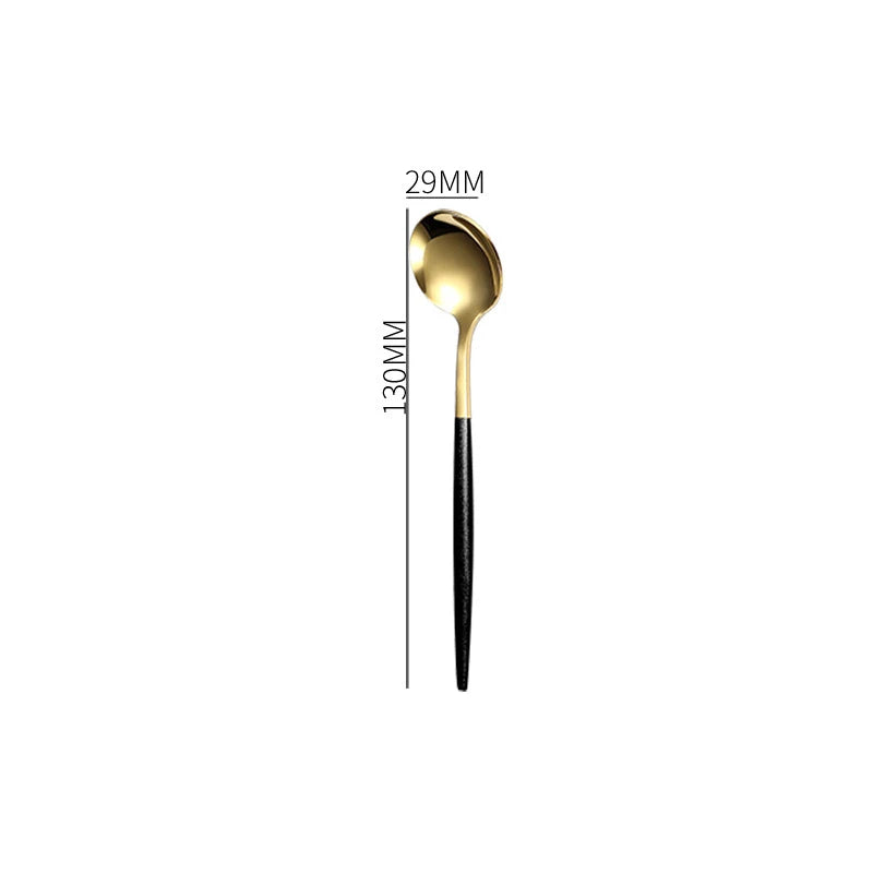 1PC Stainless Steel Gold Silver Dinnerware Tableware Coffee Spoon Steak Fork Knives Flatware Kitchen Cutlery Accessories