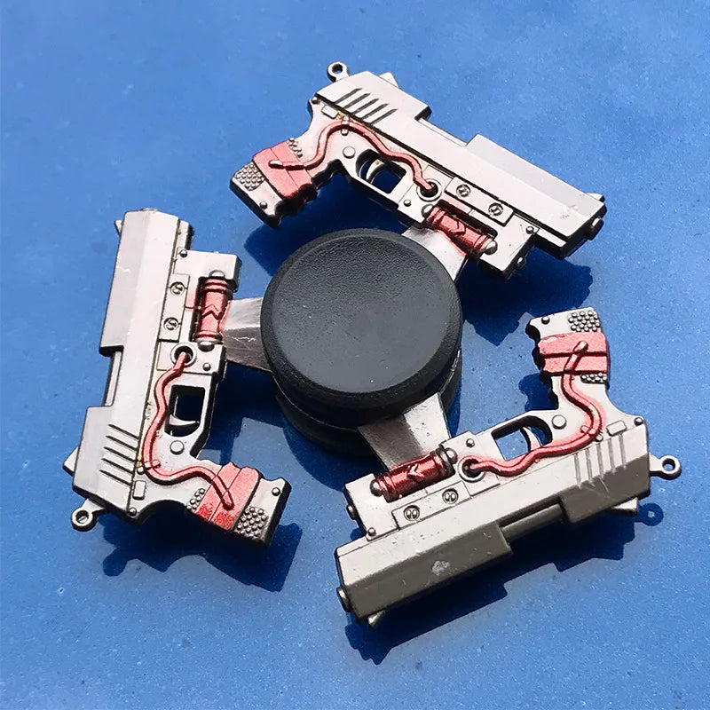 Zinc Metal Fidget Spinner Flare Gun Saucepan Pot Hand Finger Gyro Top Relief Stress EDC Children Kids Toys Gifts Halloween