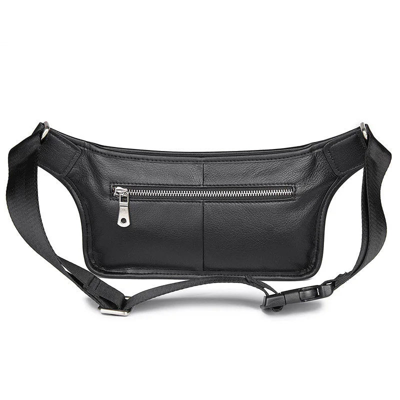 MAHEU Men's Leather Waist Bag Vintage Real Leather Small Male Fanny Pack Belt Waist Pack with Shoulder Strap Phone Belt Pouch