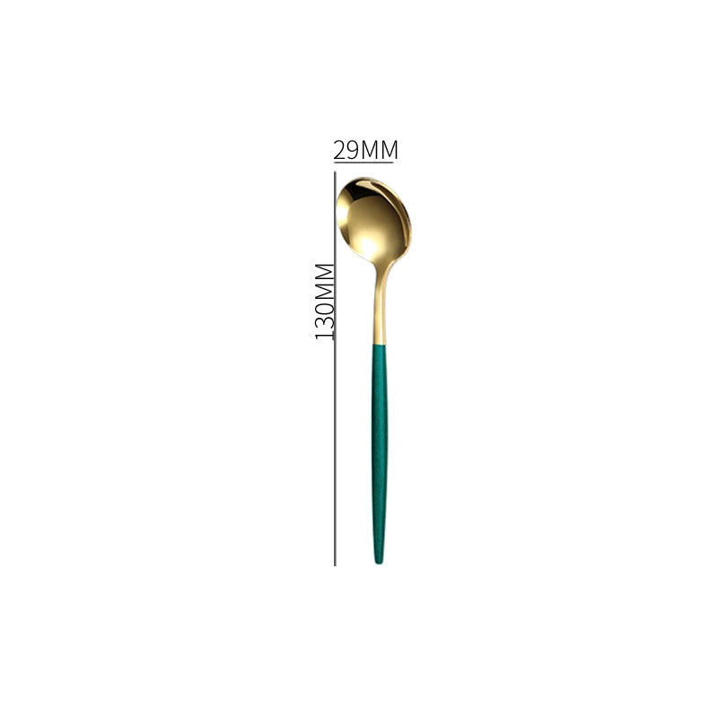 1PC Stainless Steel Gold Silver Dinnerware Tableware Coffee Spoon Steak Fork Knives Flatware Kitchen Cutlery Accessories