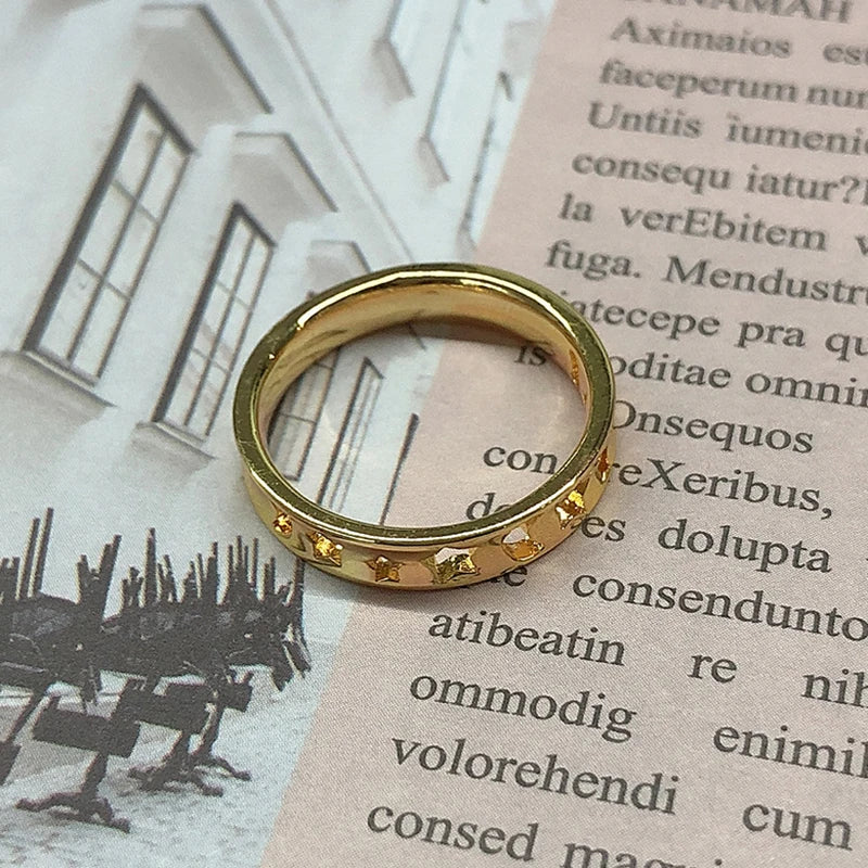 Aesthetic Rings For Women Vintage Stainless Steel Sun Face Punk Couple Ring Fashion Exaggeration Jewelry Gothic Accessories Gift