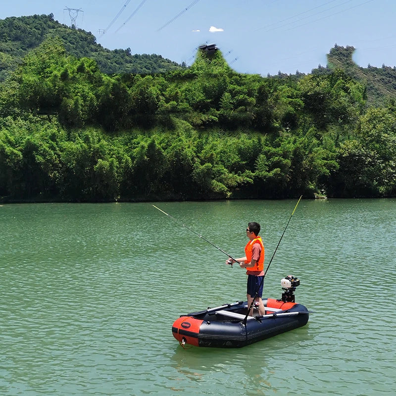 Solar Marine 2.6m 3-4Person Inflatable Fishing Boat PVC Kayak With Air Deck Floor Canoe With Pumps And Paddles Accessories