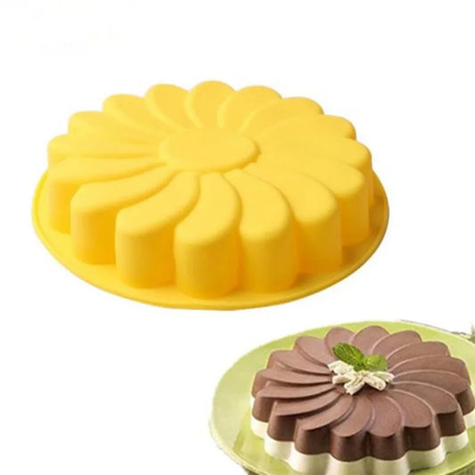 Silicone Sunflower Cake Pan Molds Bakeware Baking Tools 3D Bread Pastry Mould Pizza Pan Tray DIY Birthday Wedding Party